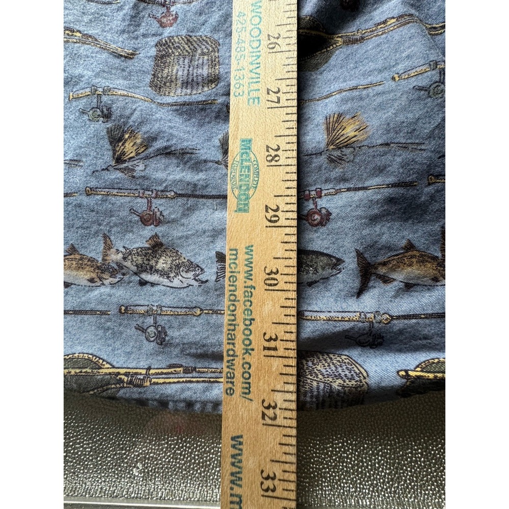 WOOLRICH John Rich Bros Men's Large Denim Fly Fishing Lure Button Up Camp Shirt‎ - Picture 10 of 11
